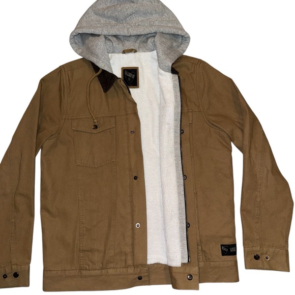 Men's Brown Jacket with Hood - Picture 4 of 5